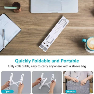Adjustable Aluminum Alloy Laptop Stand – Foldable Ergonomic Cooling Laptop Holder for MacBook, HP, Dell, Lenovo, ASUS, Acer & 8-16 Inch Notebooks