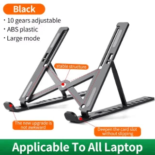 Adjustable Aluminum Alloy Laptop Stand – Foldable Ergonomic Cooling Laptop Holder for MacBook, HP, Dell, Lenovo, ASUS, Acer & 8-16 Inch Notebooks