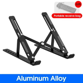 Adjustable Aluminum Alloy Laptop Stand – Foldable Ergonomic Cooling Laptop Holder for MacBook, HP, Dell, Lenovo, ASUS, Acer & 8-16 Inch Notebooks