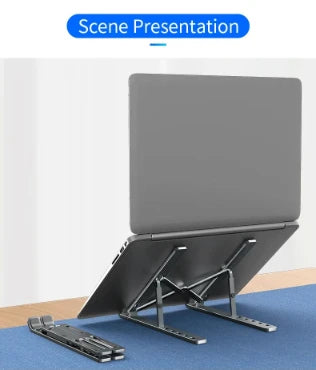 Adjustable Aluminum Alloy Laptop Stand – Foldable Ergonomic Cooling Laptop Holder for MacBook, HP, Dell, Lenovo, ASUS, Acer & 8-16 Inch Notebooks