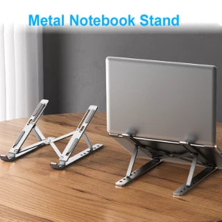 Adjustable Aluminum Alloy Laptop Stand – Foldable Ergonomic Cooling Laptop Holder for MacBook, HP, Dell, Lenovo, ASUS, Acer & 8-16 Inch Notebooks