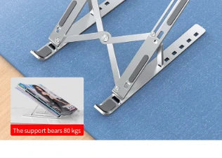 Adjustable Aluminum Alloy Laptop Stand – Foldable Ergonomic Cooling Laptop Holder for MacBook, HP, Dell, Lenovo, ASUS, Acer & 8-16 Inch Notebooks