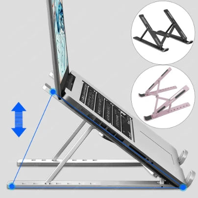 Adjustable Aluminum Alloy Laptop Stand – Foldable Ergonomic Cooling Laptop Holder for MacBook, HP, Dell, Lenovo, ASUS, Acer & 8-16 Inch Notebooks