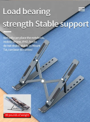 Adjustable Aluminum Alloy Laptop Stand – Foldable Ergonomic Cooling Laptop Holder for MacBook, HP, Dell, Lenovo, ASUS, Acer & 8-16 Inch Notebooks