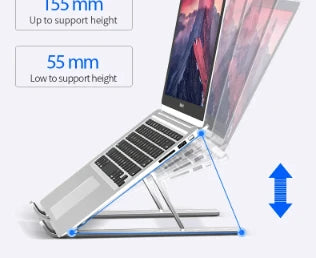 Adjustable Aluminum Alloy Laptop Stand – Foldable Ergonomic Cooling Laptop Holder for MacBook, HP, Dell, Lenovo, ASUS, Acer & 8-16 Inch Notebooks