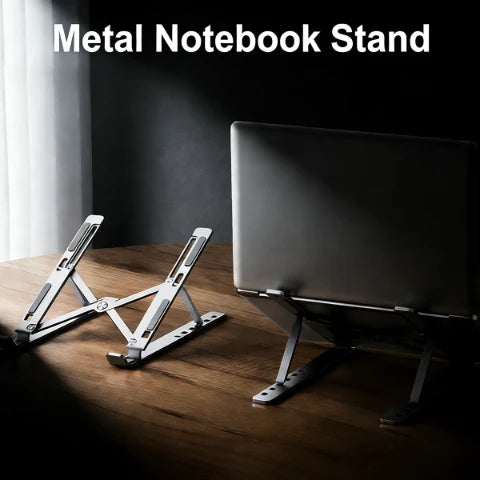Adjustable Aluminum Alloy Laptop Stand – Foldable Ergonomic Cooling Laptop Holder for MacBook, HP, Dell, Lenovo, ASUS, Acer & 8-16 Inch Notebooks