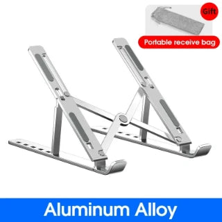Adjustable Aluminum Alloy Laptop Stand – Foldable Ergonomic Cooling Laptop Holder for MacBook, HP, Dell, Lenovo, ASUS, Acer & 8-16 Inch Notebooks