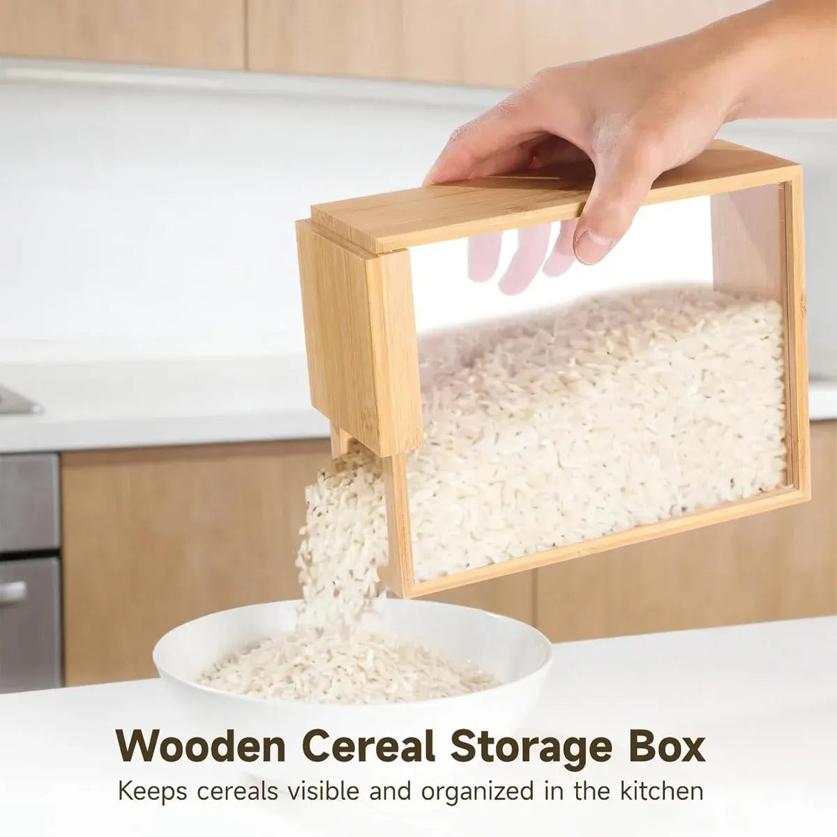Bamboo Food Storage Container with Sliding Wooden Lid
