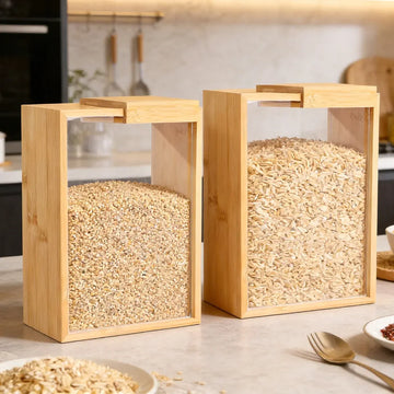 Bamboo Food Storage Container with Sliding Wooden Lid