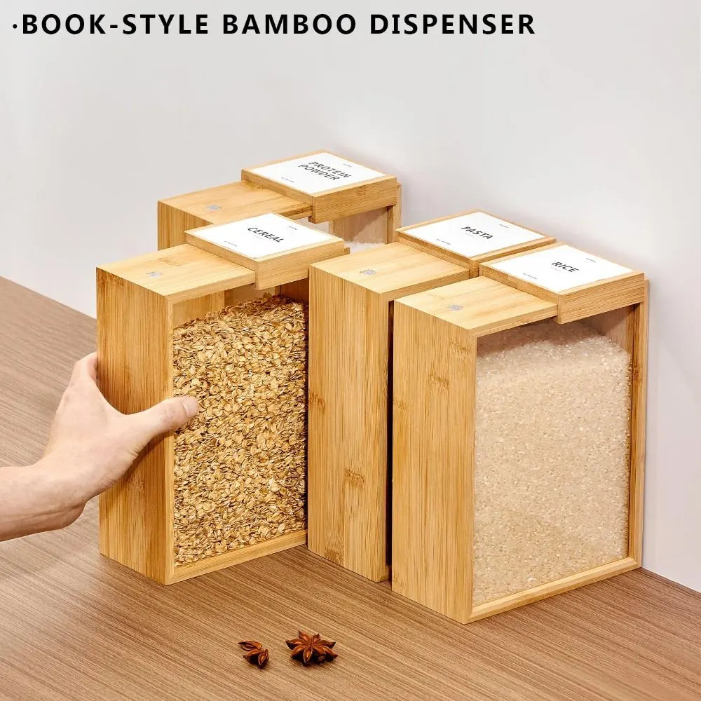 Bamboo Food Storage Container with Sliding Wooden Lid