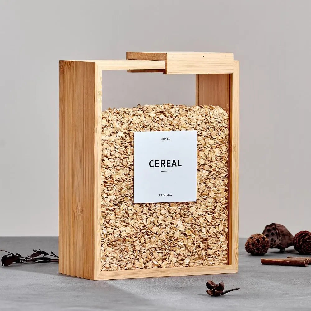 Bamboo Food Storage Container with Sliding Wooden Lid