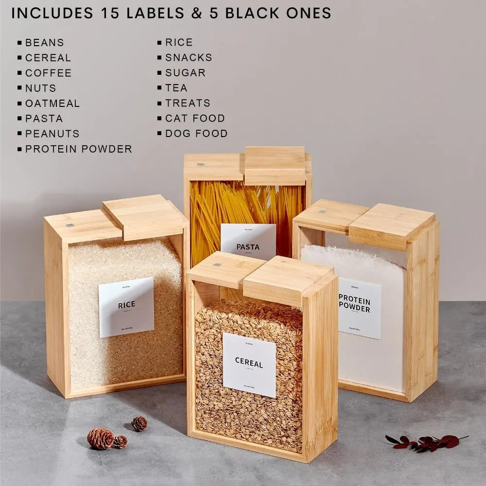 Bamboo Food Storage Container with Sliding Wooden Lid