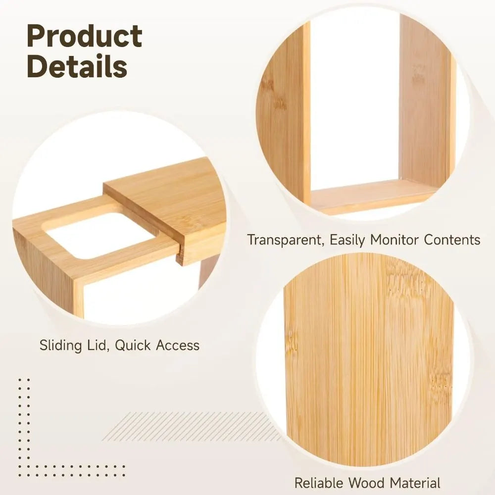 Bamboo Food Storage Container with Sliding Wooden Lid