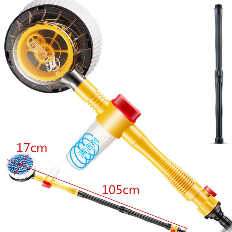 360° Automatic Rotating Car Wash Mop with Long Handle | High-Pressure Foam Brush Kit