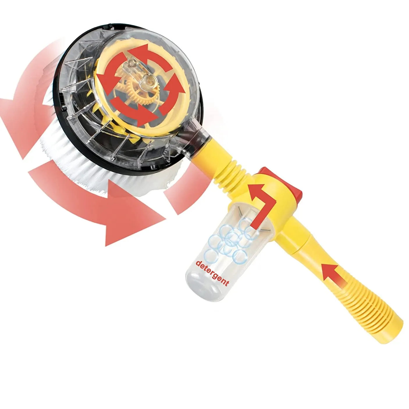 360° Automatic Rotating Car Wash Mop with Long Handle | High-Pressure Foam Brush Kit