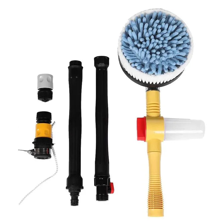 360° Automatic Rotating Car Wash Mop with Long Handle | High-Pressure Foam Brush Kit