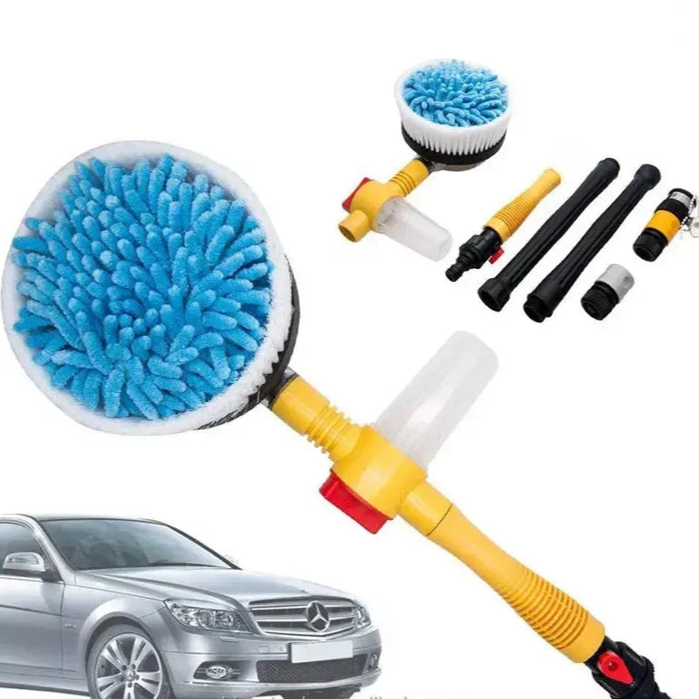 360° Automatic Rotating Car Wash Mop with Long Handle | High-Pressure Foam Brush Kit