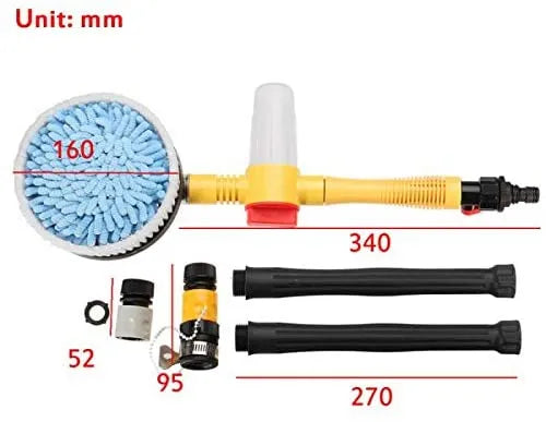 360° Automatic Rotating Car Wash Mop with Long Handle | High-Pressure Foam Brush Kit