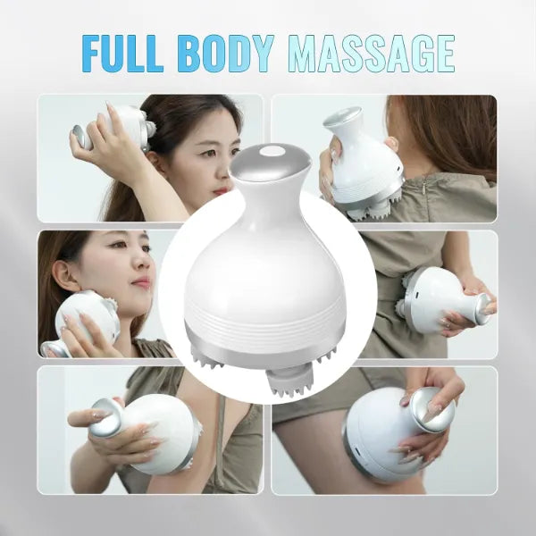 Electric Scalp & Body Massager with 76 Massage Nodes – Rechargeable Smart Kneading Head, Neck, Shoulder & Back Massager for Stress Relief, Hair Growth & Full Body Relaxation