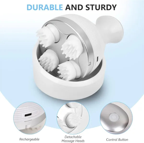 Electric Scalp & Body Massager with 76 Massage Nodes – Rechargeable Smart Kneading Head, Neck, Shoulder & Back Massager for Stress Relief, Hair Growth & Full Body Relaxation