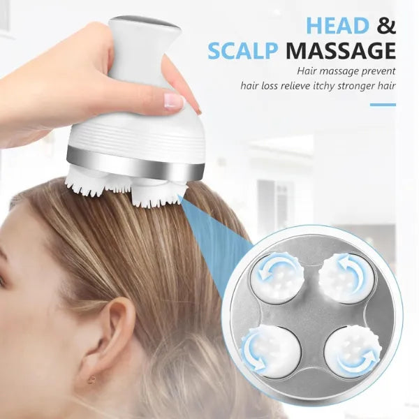 Electric Scalp & Body Massager with 76 Massage Nodes – Rechargeable Smart Kneading Head, Neck, Shoulder & Back Massager for Stress Relief, Hair Growth & Full Body Relaxation