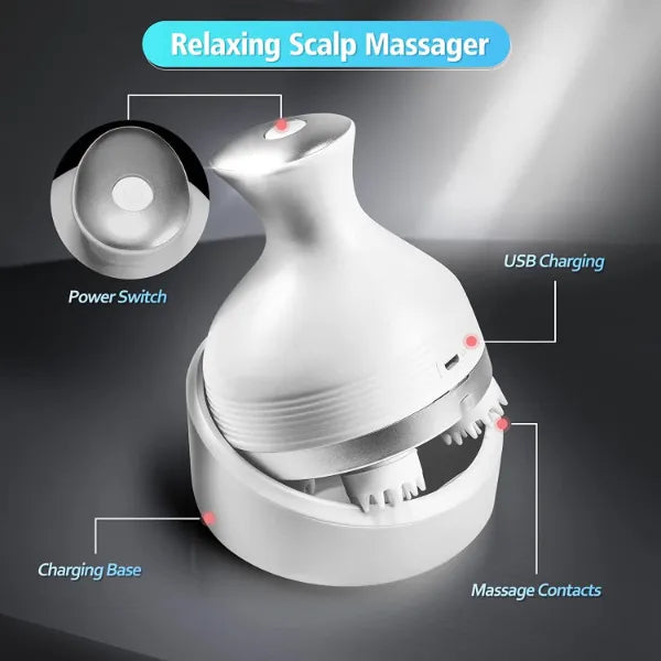 Electric Scalp & Body Massager with 76 Massage Nodes – Rechargeable Smart Kneading Head, Neck, Shoulder & Back Massager for Stress Relief, Hair Growth & Full Body Relaxation