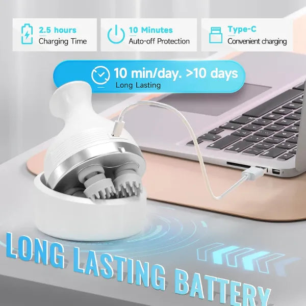 Electric Scalp & Body Massager with 76 Massage Nodes – Rechargeable Smart Kneading Head, Neck, Shoulder & Back Massager for Stress Relief, Hair Growth & Full Body Relaxation