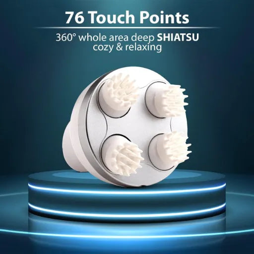 Electric Scalp & Body Massager with 76 Massage Nodes – Rechargeable Smart Kneading Head, Neck, Shoulder & Back Massager for Stress Relief, Hair Growth & Full Body Relaxation