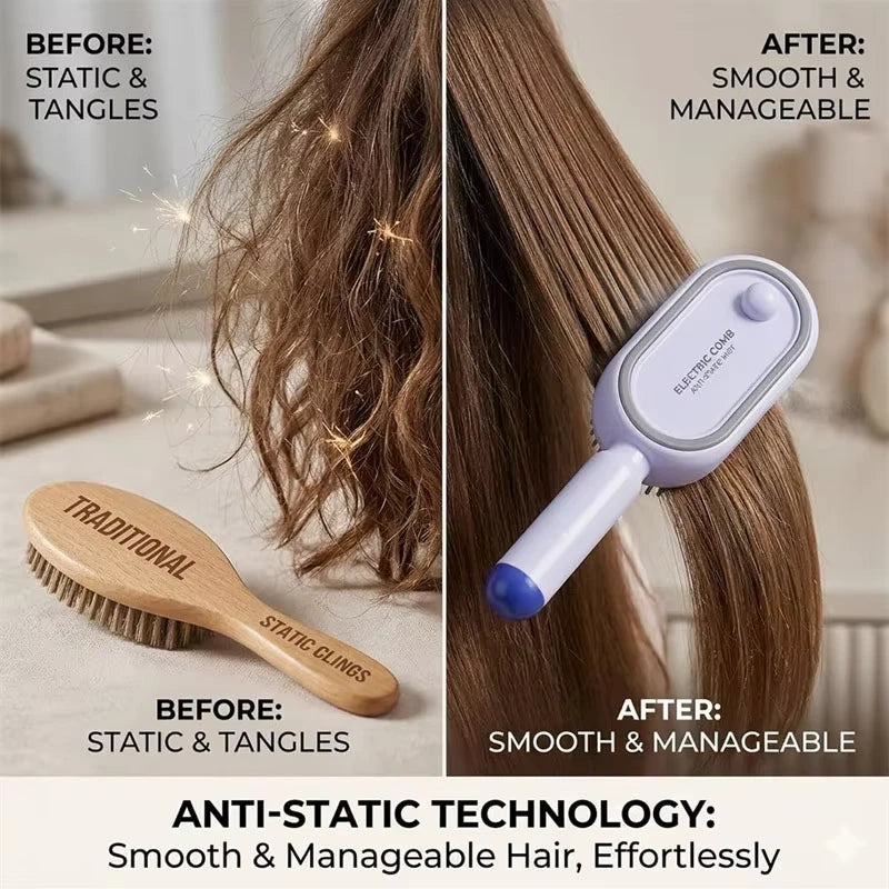 Electric Spray Massage Hair Comb – 3-in-1 Rechargeable Hair Brush