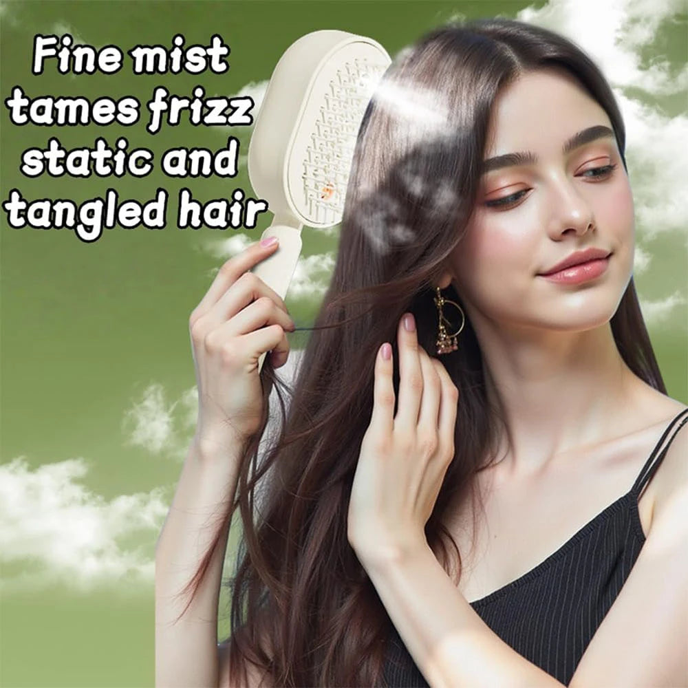 Electric Spray Massage Hair Comb – 3-in-1 Rechargeable Hair Brush