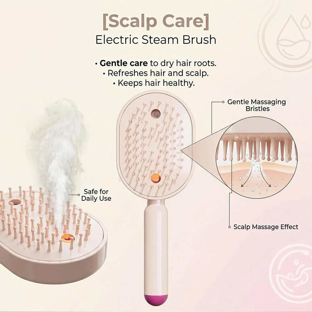 Electric Spray Massage Hair Comb – 3-in-1 Rechargeable Hair Brush
