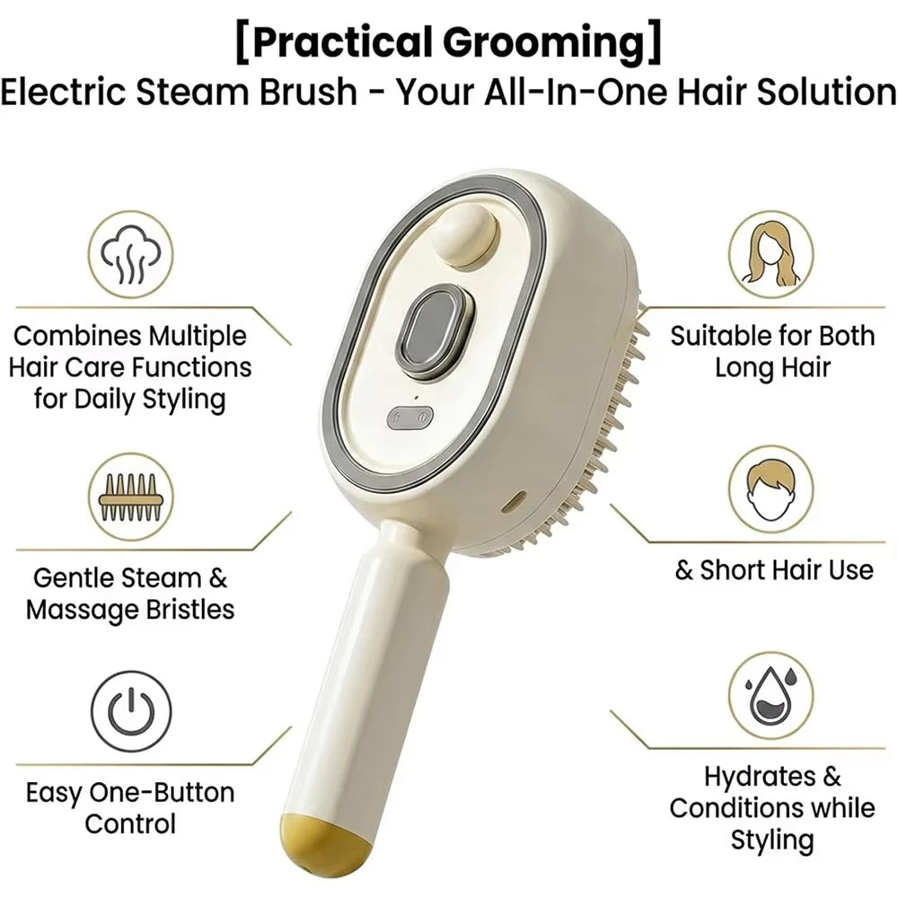 Electric Spray Massage Hair Comb – 3-in-1 Rechargeable Hair Brush