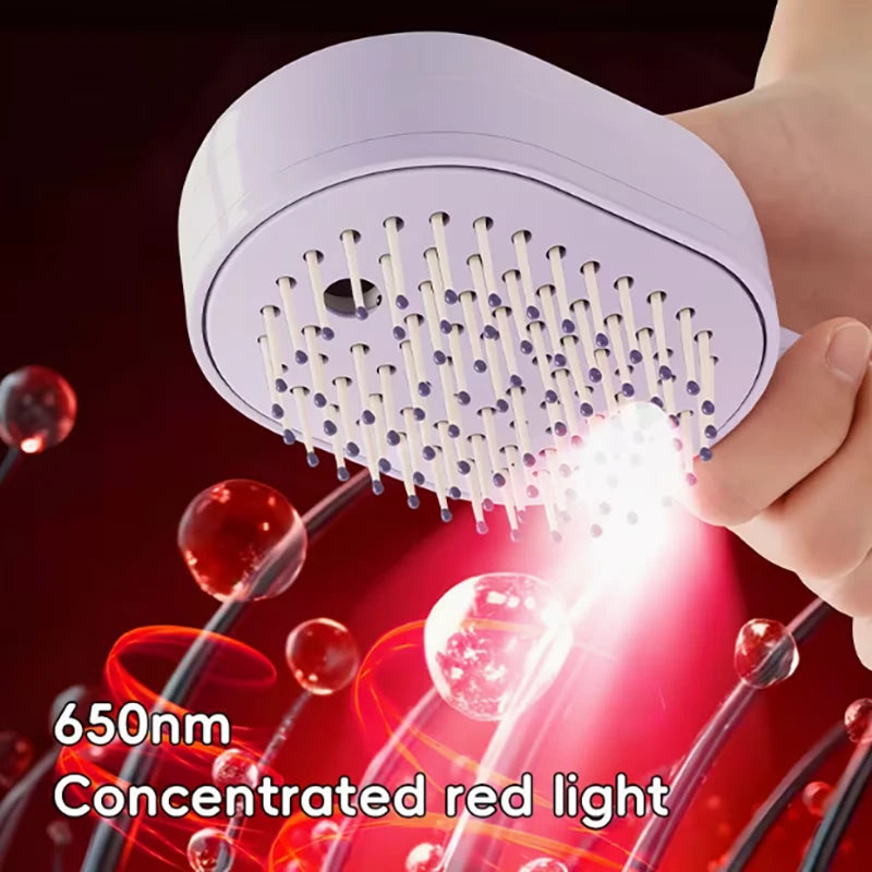 Electric Spray Massage Hair Comb – 3-in-1 Rechargeable Hair Brush