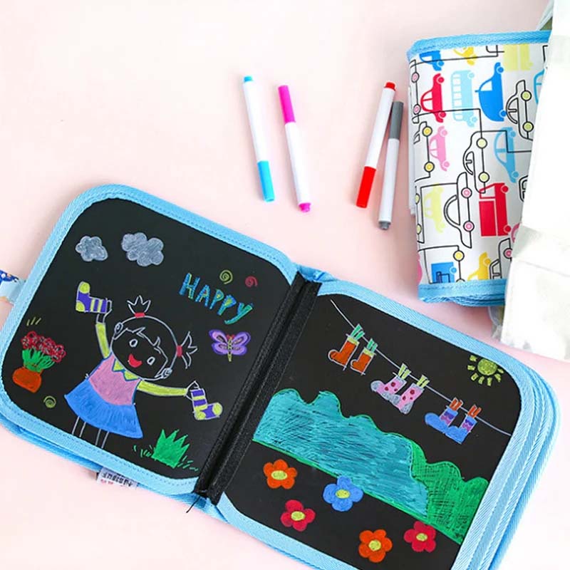 Kids Erasable Drawing Book with Watercolor Pens | Reusable & Mess-Free