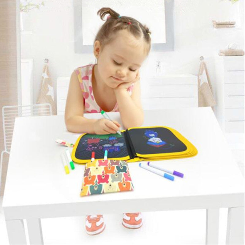 Kids Erasable Drawing Book with Watercolor Pens | Reusable & Mess-Free