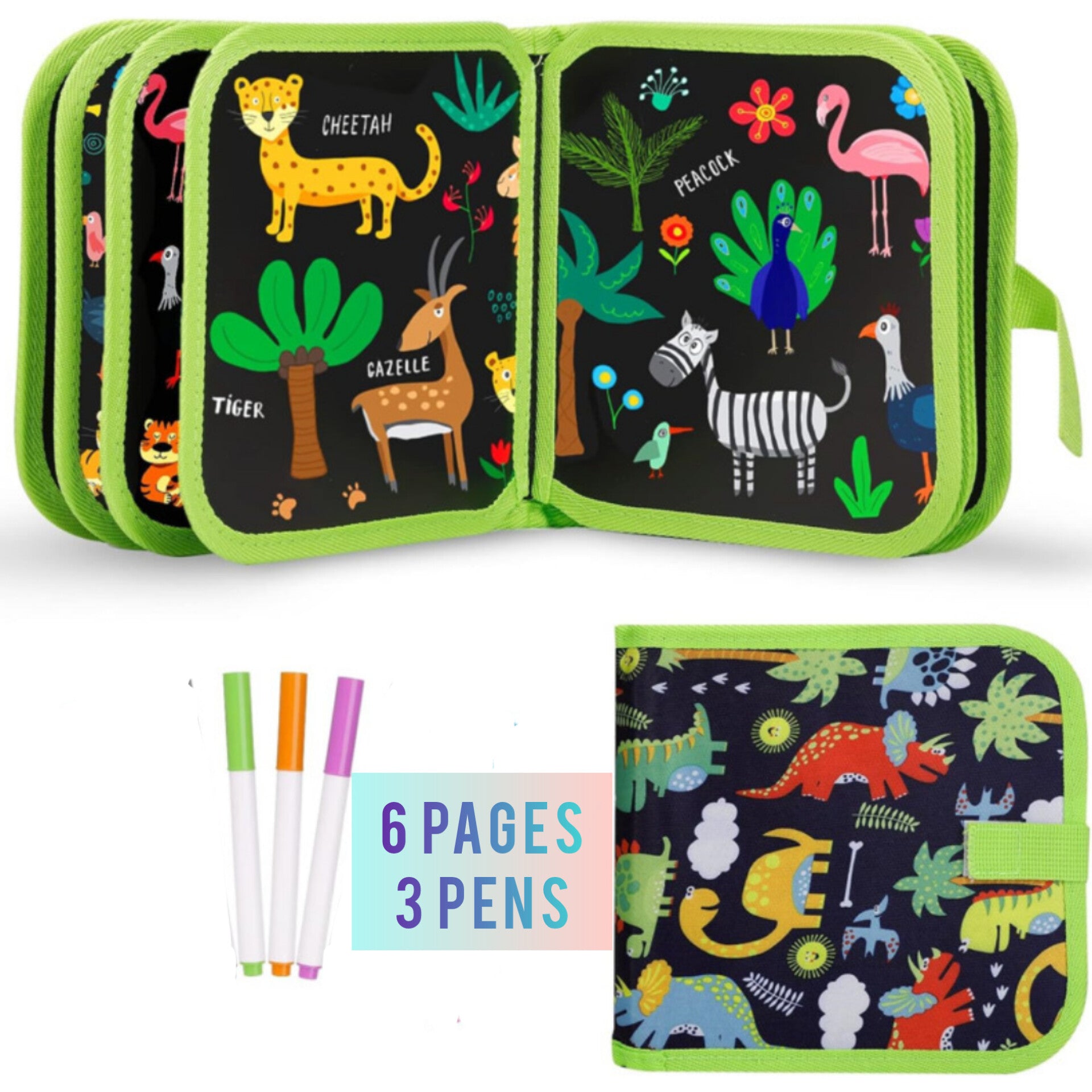 Kids Erasable Drawing Book with Watercolor Pens | Reusable & Mess-Free