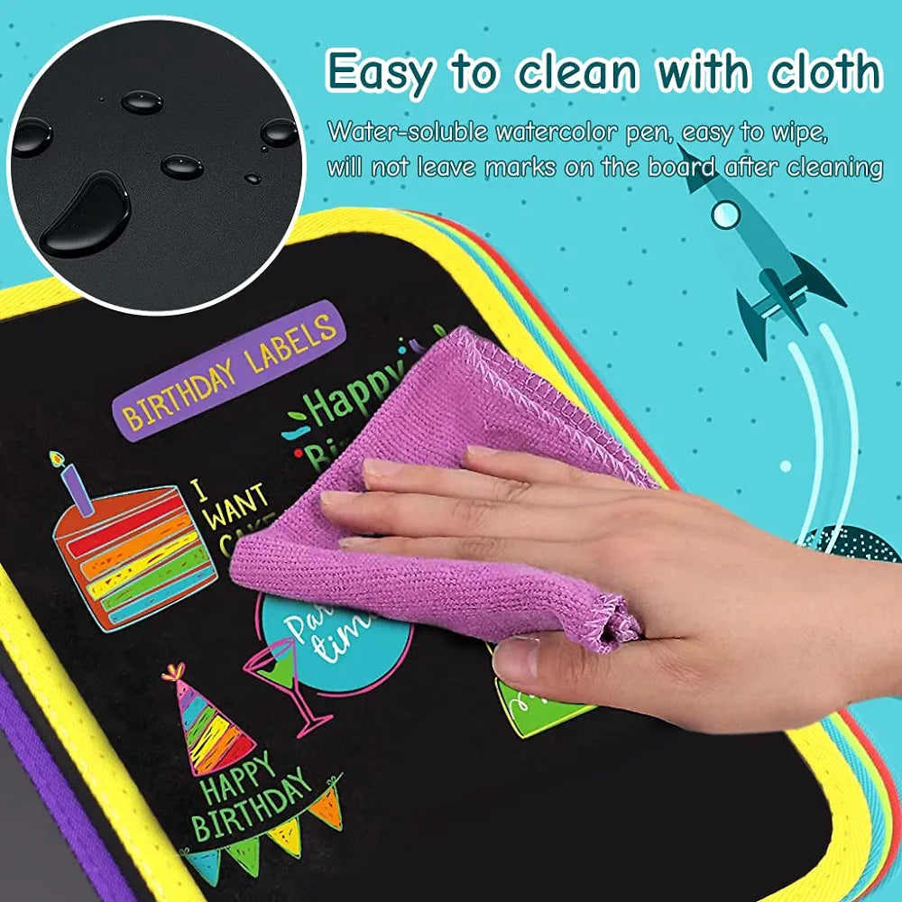 Kids Erasable Drawing Book with Watercolor Pens | Reusable & Mess-Free