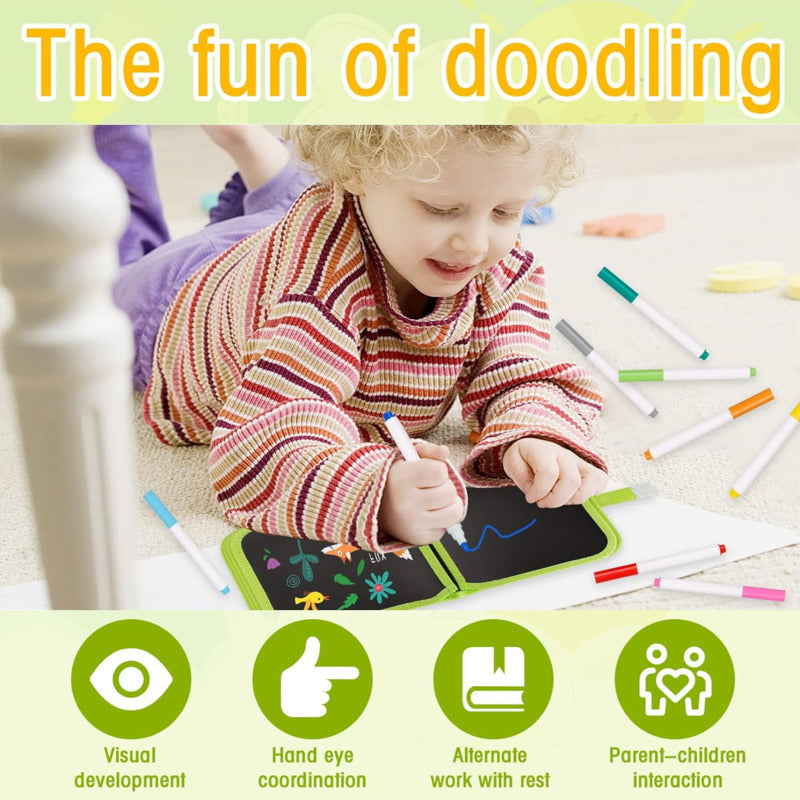 Kids Erasable Drawing Book with Watercolor Pens | Reusable & Mess-Free
