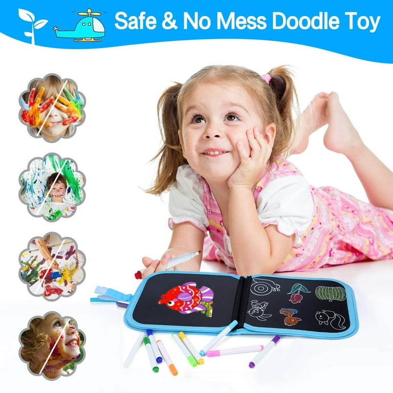 Kids Erasable Drawing Book with Watercolor Pens | Reusable & Mess-Free