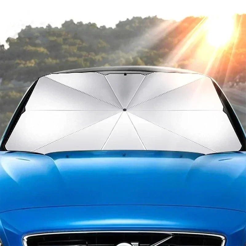 Premium Foldable Car Windshield Sunshade Umbrella – UV Protection Heat Block Front Window Sun Shade Parasol for Cars, SUVs & Trucks