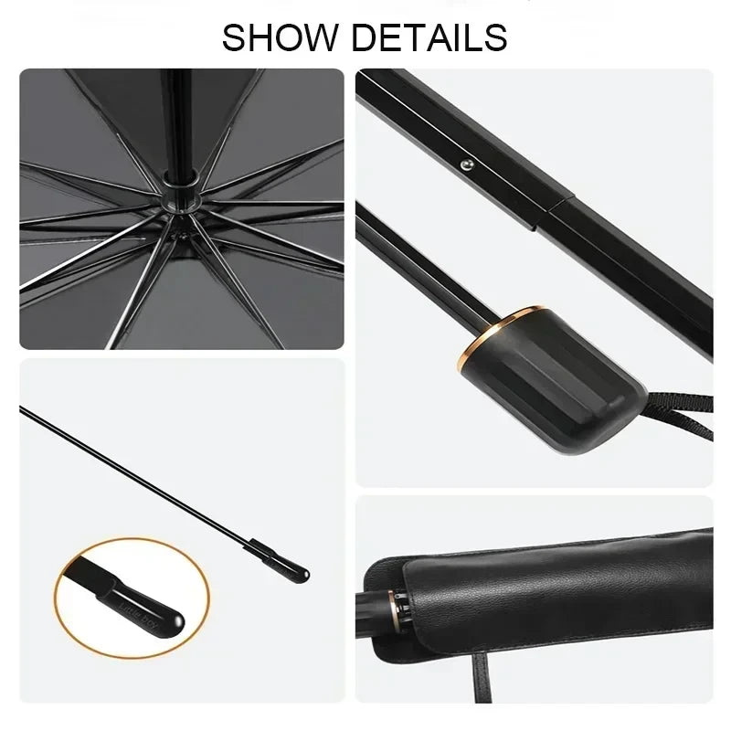 Premium Foldable Car Windshield Sunshade Umbrella – UV Protection Heat Block Front Window Sun Shade Parasol for Cars, SUVs & Trucks