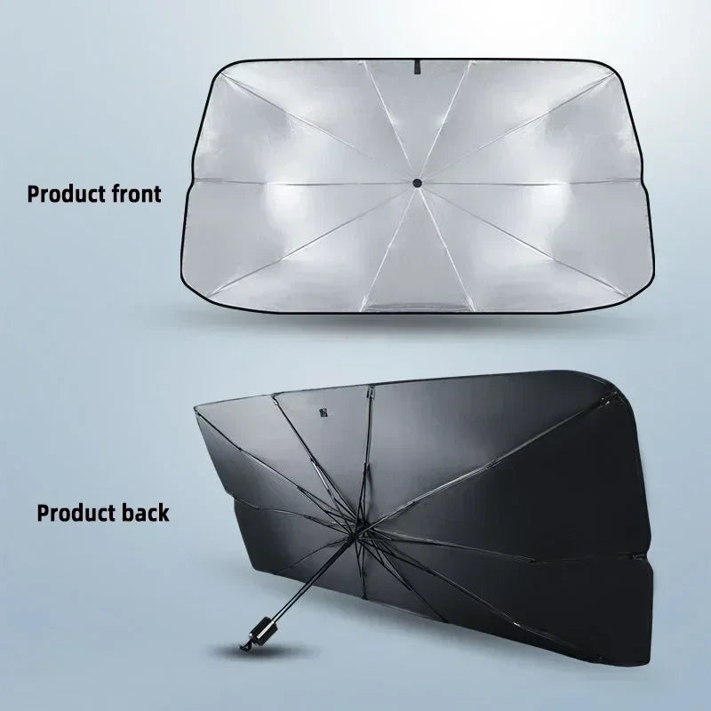 Premium Foldable Car Windshield Sunshade Umbrella – UV Protection Heat Block Front Window Sun Shade Parasol for Cars, SUVs & Trucks