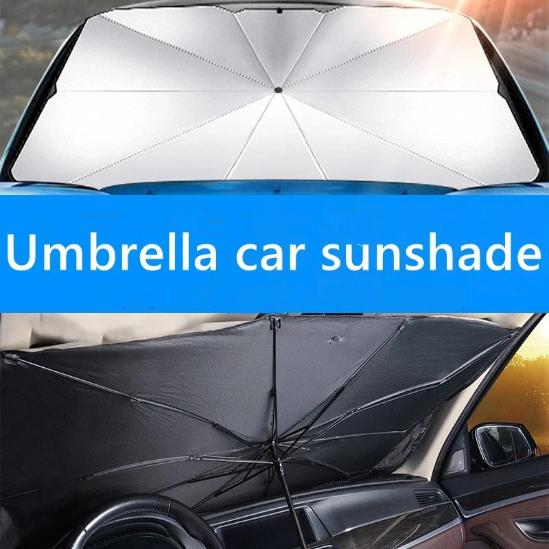 Premium Foldable Car Windshield Sunshade Umbrella – UV Protection Heat Block Front Window Sun Shade Parasol for Cars, SUVs & Trucks