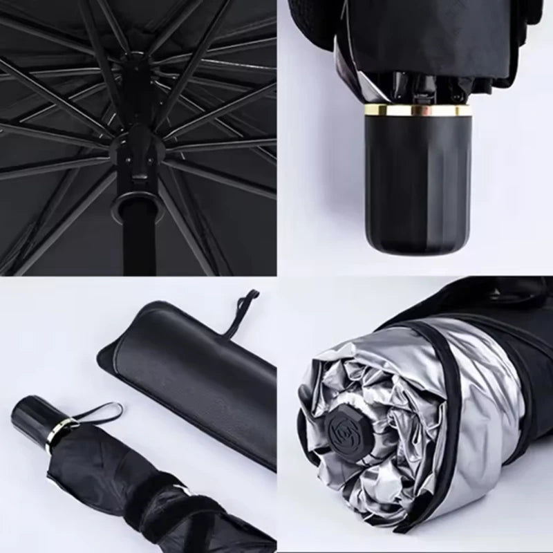 Premium Foldable Car Windshield Sunshade Umbrella – UV Protection Heat Block Front Window Sun Shade Parasol for Cars, SUVs & Trucks
