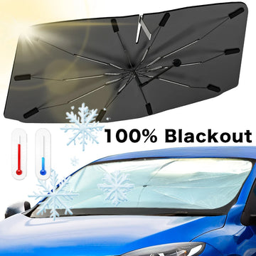 Premium Foldable Car Windshield Sunshade Umbrella – UV Protection Heat Block Front Window Sun Shade Parasol for Cars, SUVs & Trucks
