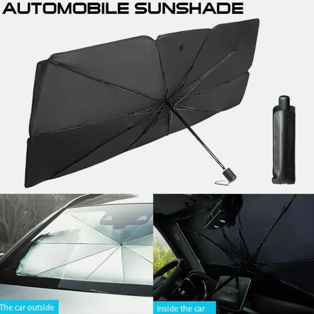 Premium Foldable Car Windshield Sunshade Umbrella – UV Protection Heat Block Front Window Sun Shade Parasol for Cars, SUVs & Trucks