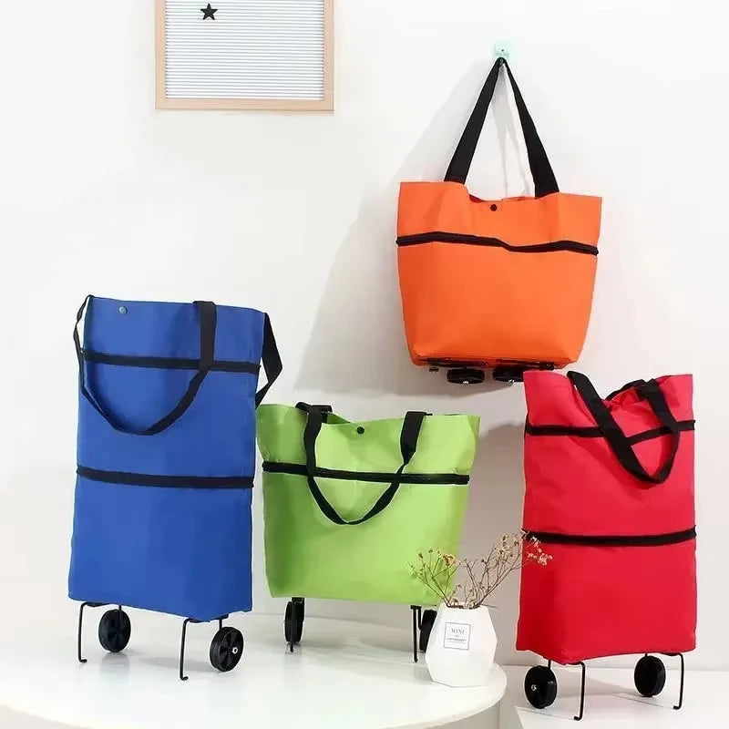 Folding Shopping Pull Cart Trolley Bag with Wheels