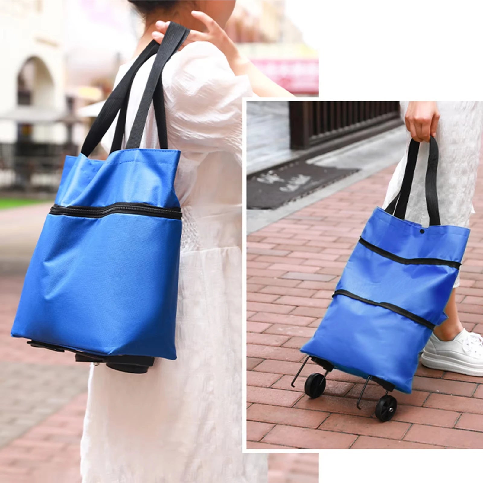 Folding Shopping Pull Cart Trolley Bag with Wheels