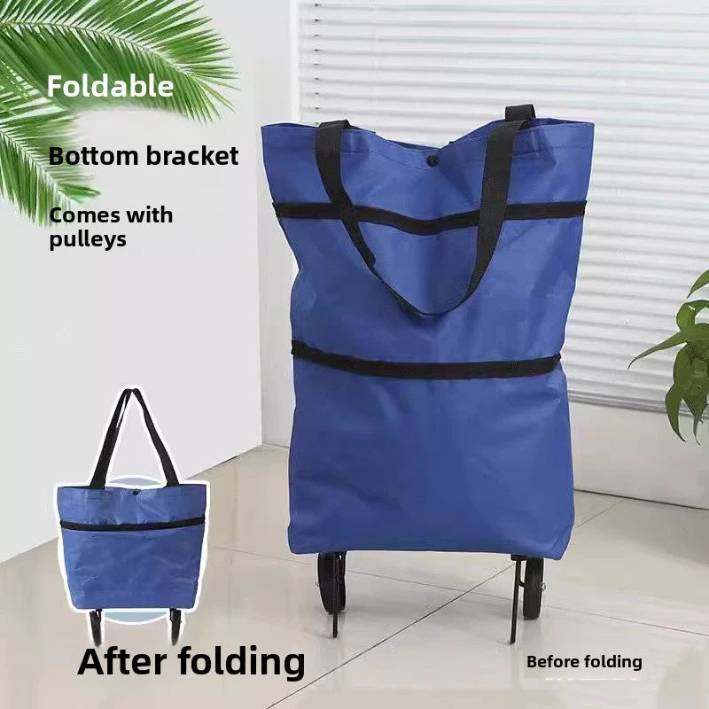 Folding Shopping Pull Cart Trolley Bag with Wheels