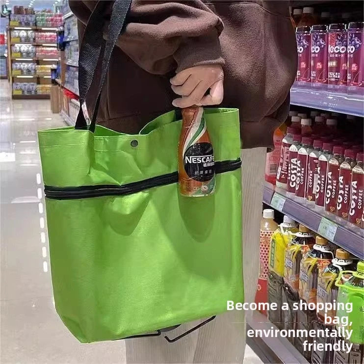 Folding Shopping Pull Cart Trolley Bag with Wheels